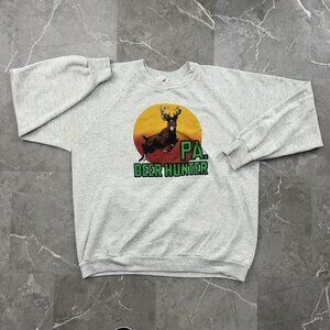 Vintage Hunting Sweatshirt Mens 2XL XXL Graphic Crewneck Pittsburgh Philadelphia